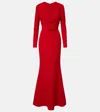 Elie Saab Bow-detail Cady Gown In Red
