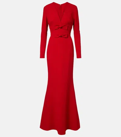 Elie Saab Bow-detail Cady Gown In Red
