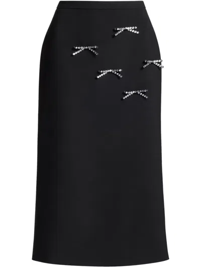 Elie Saab Bow-detail Midi Skirt In Black