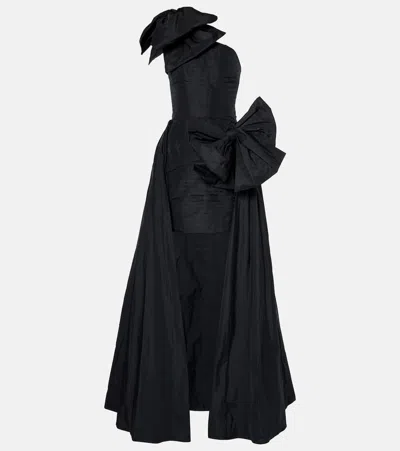 Elie Saab Bow-detail Taffeta Bustier Gown In Black
