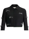 Elie Saab Bow-embellished Cropped Jacket In Black