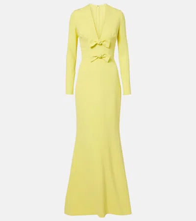 Elie Saab Bow-detail Cady Gown In Yellow