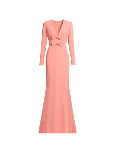 Elie Saab Bow-detail V-neck Maxi Dress In Multi