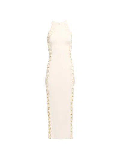 Elie Saab Bow-detailed Cut-out Maxi Dress In White