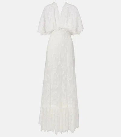 Elie Saab Bridal Embroidered Cotton-blend Lace Gown