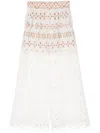 Elie Saab Broderie-anglaise Palazzo Pants In White