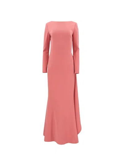 Elie Saab Cady Draped Maxi Dress In Pink
