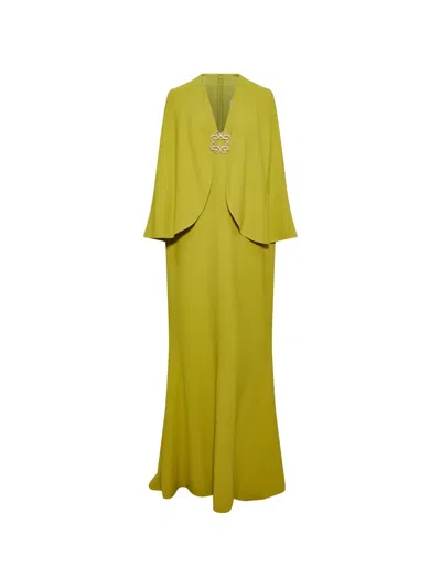 Elie Saab Cape Cady Embellished Maxi Dress In Green