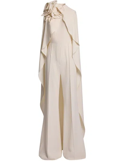 Elie Saab Cady Asymmetrical Jumpsuit In White
