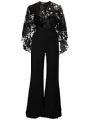 Elie Saab Cape-detail Embroidered Jumpsuit In Black