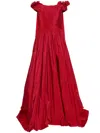 Elie Saab Cape-effect Taffeta Gown In Red