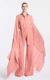 Elie Saab Cape Sleeve Silk Georgette Shirt In Pink