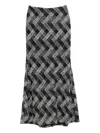Elie Saab Chevron Skirt In Gray