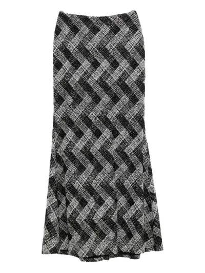 Elie Saab Chevron Skirt In Gray