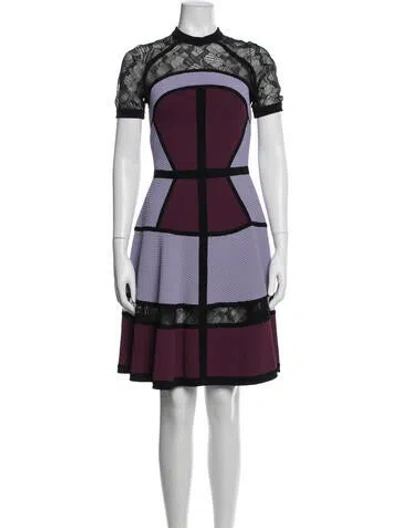 Pre-owned Elie Saab Colorblock Pattern Knee-length Dress In Blue