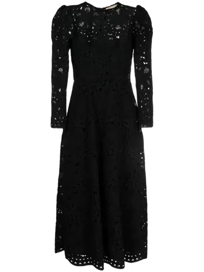 Elie Saab Midikleid Aus Spitze In Schwarz