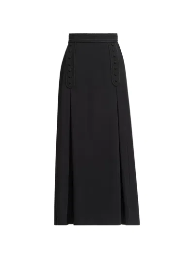 Elie Saab Cord-embellishment Midi Skirt In Gray