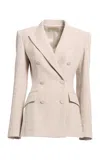 Elie Saab Cotton Canvas Blazer In Neutral