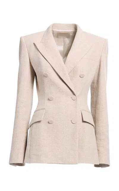 Elie Saab Cotton Canvas Blazer In Neutral