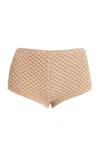 Elie Saab Cotton Knit Mesh Shorts In Khaki