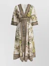 Elie Saab Printed Cotton Midi Dress Foulard40 Printed Cotton