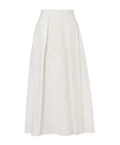 Elie Saab Cotton Midi Skirt In White