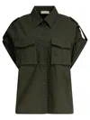Elie Saab Oversized Poplin Shirt In Green