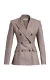 Elie Saab Cotton Twill Blazer In Brown