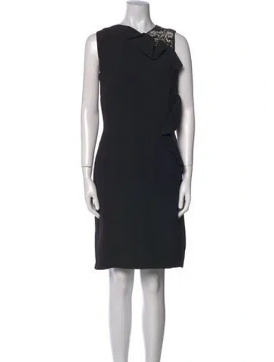 Pre-owned Elie Saab Cowl Neck Knee-length Dress In Black