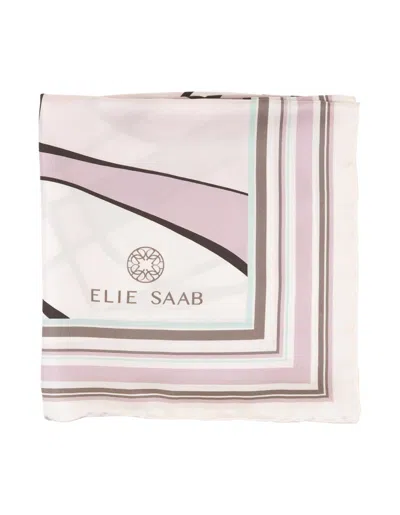 Elie Saab Cream Printed Silk Foulard In Pink