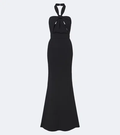 Elie Saab Crêpe Halterneck Gown In Black