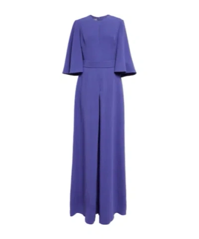 Elie Saab Crepe Jumpsuit In Blue