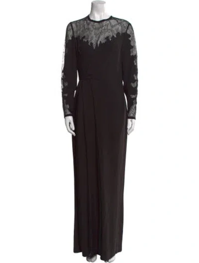 Pre-owned Elie Saab Crew Neck Jumpsuit In Black