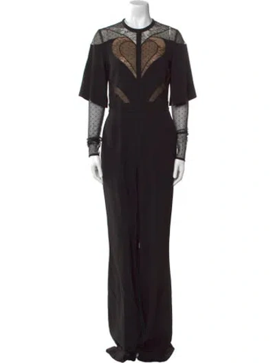 Pre-owned Elie Saab Crew Neck Jumpsuit In Black