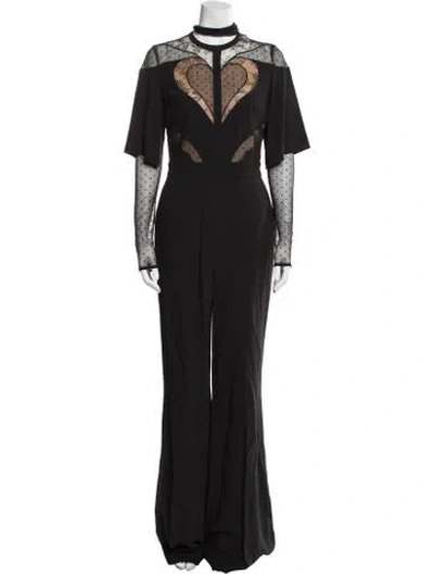 Pre-owned Elie Saab Crew Neck Jumpsuit In Black