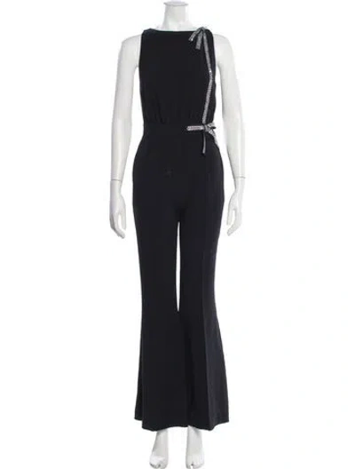 Pre-owned Elie Saab Crew Neck Jumpsuit In Blue