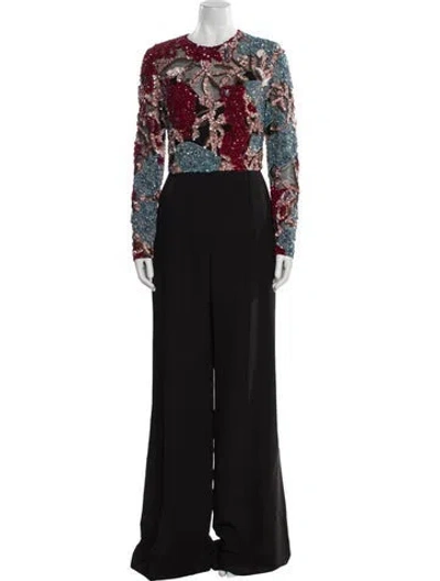Pre-owned Elie Saab Crew Neck Jumpsuit In Multi