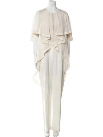 Pre-owned Elie Saab Crew Neck Jumpsuit In Neutral