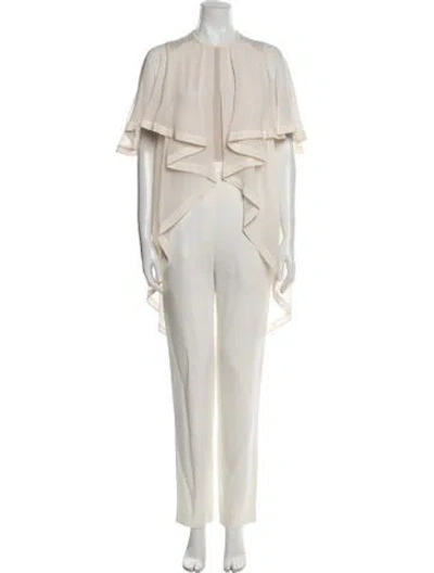Pre-owned Elie Saab Crew Neck Jumpsuit In Neutral