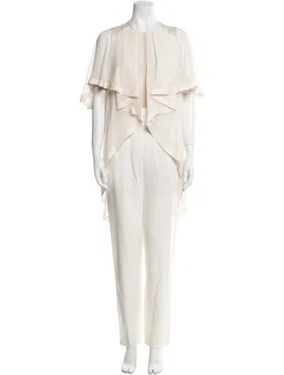 Pre-owned Elie Saab Crew Neck Jumpsuit In Neutral