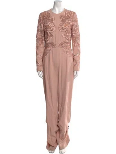 Pre-owned Elie Saab Crew Neck Jumpsuit In Pink