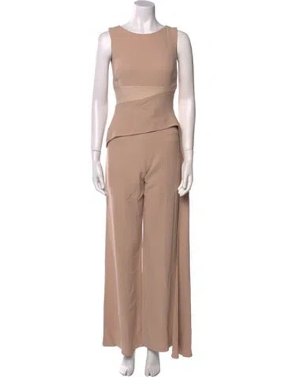 Pre-owned Elie Saab Crew Neck Jumpsuit In Pink