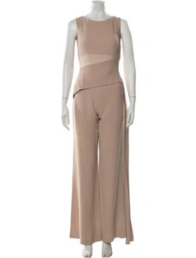 Pre-owned Elie Saab Crew Neck Jumpsuit In Pink