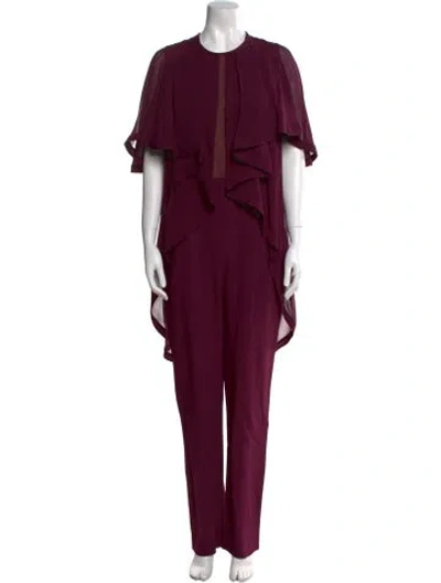 Pre-owned Elie Saab Crew Neck Jumpsuit In Purple