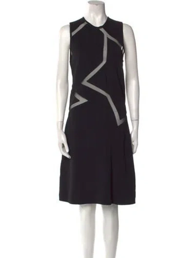Pre-owned Elie Saab Crew Neck Knee-length Dress In Black