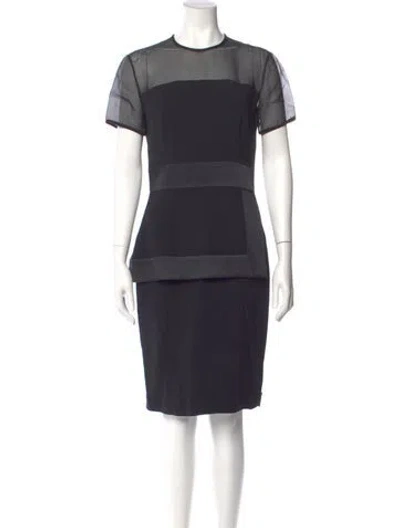 Pre-owned Elie Saab Crew Neck Knee-length Dress In Black
