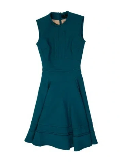 Pre-owned Elie Saab Crew Neck Knee-length Dress In Blue