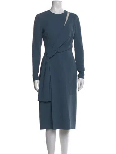 Pre-owned Elie Saab Crew Neck Knee-length Dress In Blue