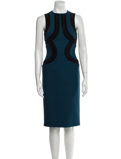 Pre-owned Elie Saab Crew Neck Knee-length Dress In Multi