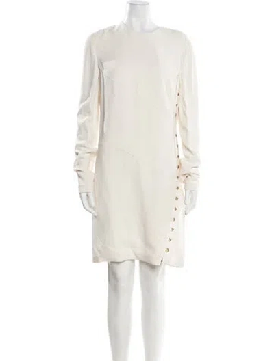 Pre-owned Elie Saab Crew Neck Knee-length Dress In Neutral